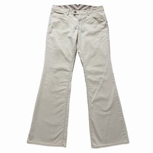 VTG Y2K GAP Cream Corduroy Mid Rise Flare Pants 8 Boot Cut Flap Pockets